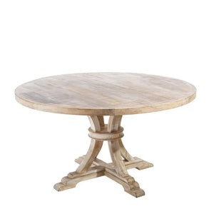 DINING TABLE ROUND ABOUT WHITE PICKLING 150 X 150 X 76 CM