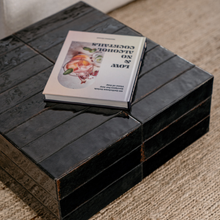 Load image into Gallery viewer, Coffee table Vence - W48 D48 H27 - Black Tiles - metal edge