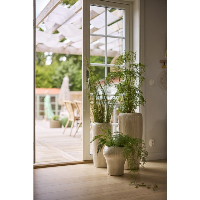 GERALDINE Potte/Vase s/2 D23/32 H25/30 cm beige