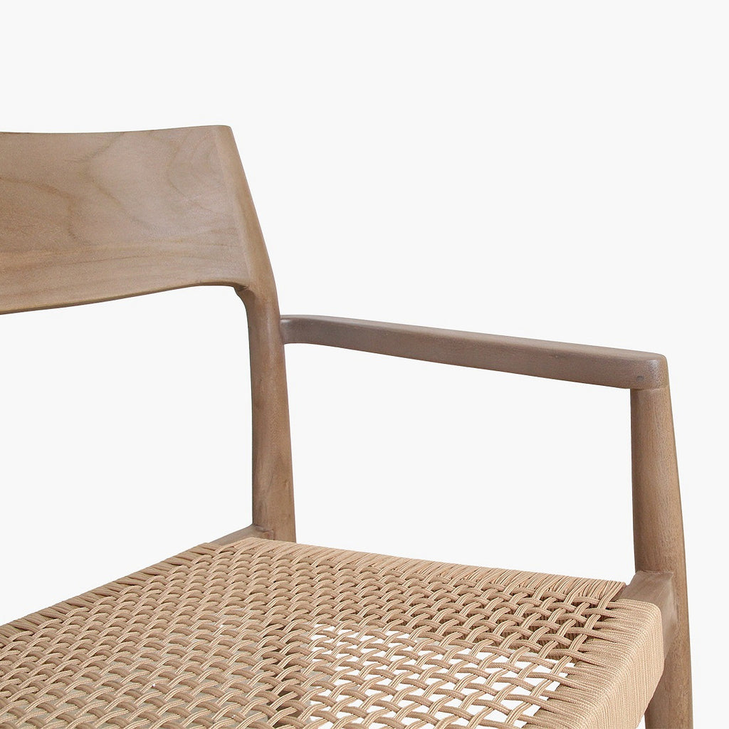 Outdoor armchair natural
