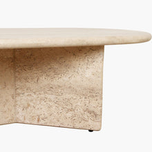 Load image into Gallery viewer, Travertine Oblong coffee table V-shaped legs