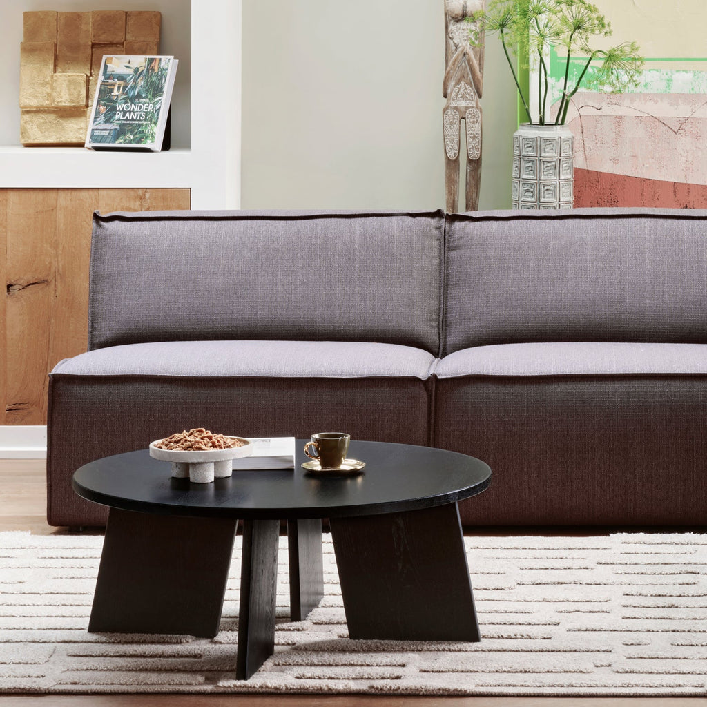 FRIES COFFEE TABLE OAK BLACKNIGHT O90CM [fsc]