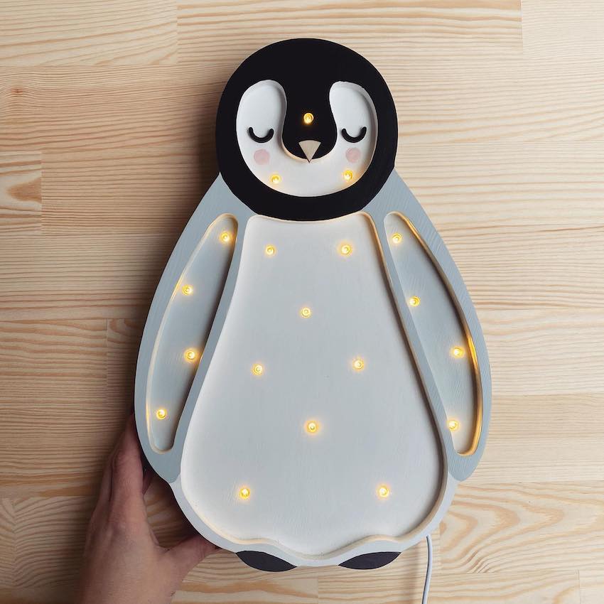 Baby Penguin Lamp | Light Gray