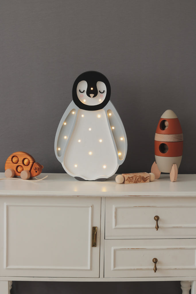 Baby Penguin Lamp | Light Gray