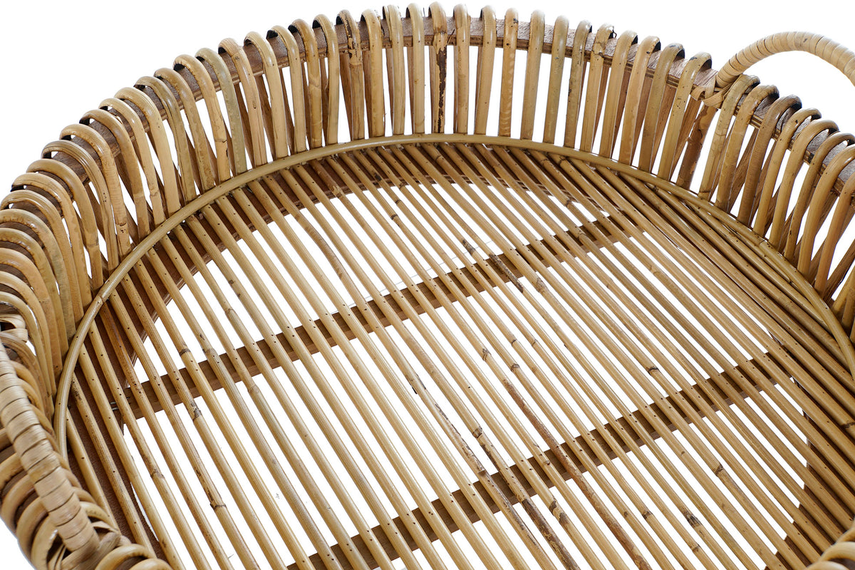 TRAY SET 2 RATTAN 58X58X14,5 NATURAL