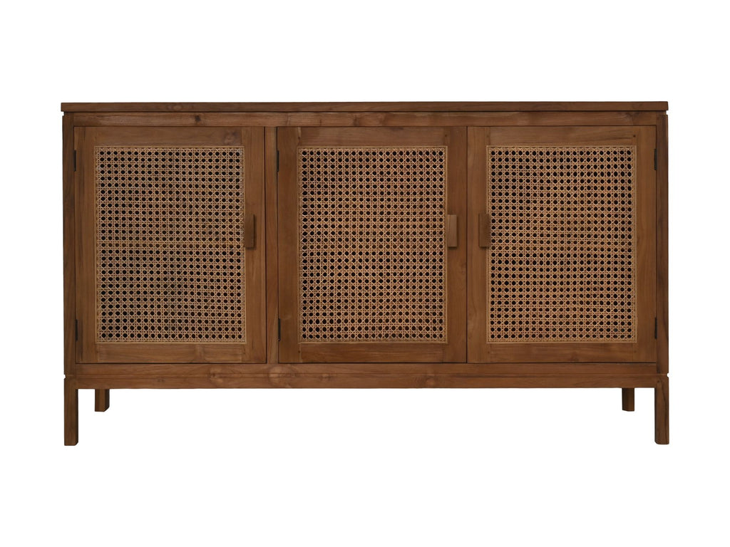 Dresser 3 doors - 150x42x85- Natural - Teak/rattan