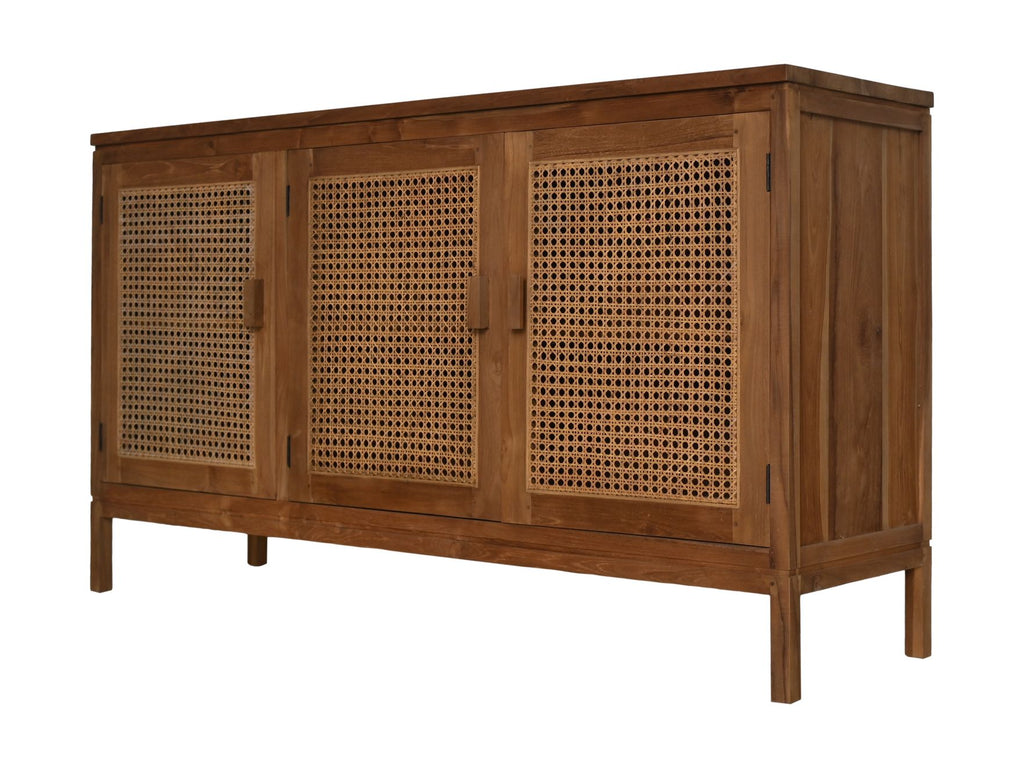 Dresser 3 doors - 150x42x85- Natural - Teak/rattan