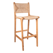 Charger l'image dans la galerie, Teak and Rope Bar Stool