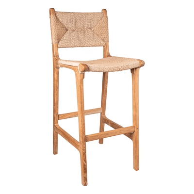 Teak and Rope Bar Stool