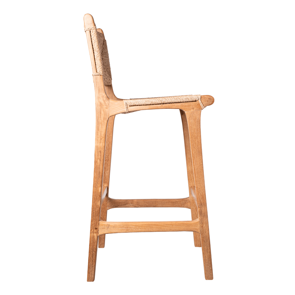 Teak and Rope Bar Stool