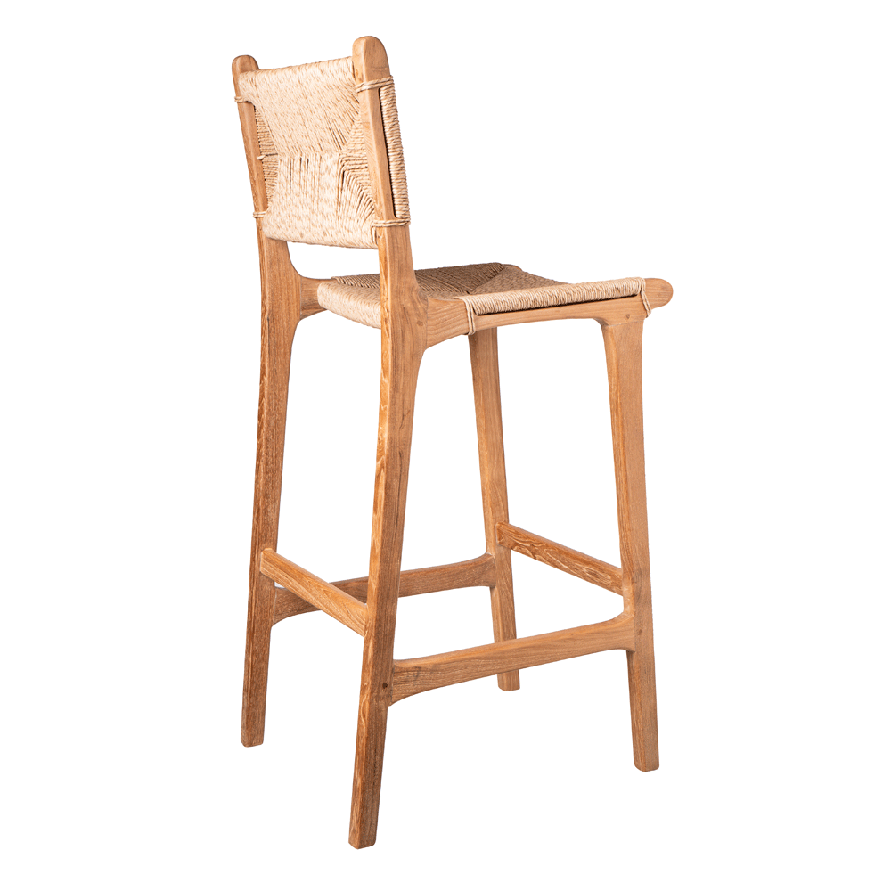 Teak and Rope Bar Stool