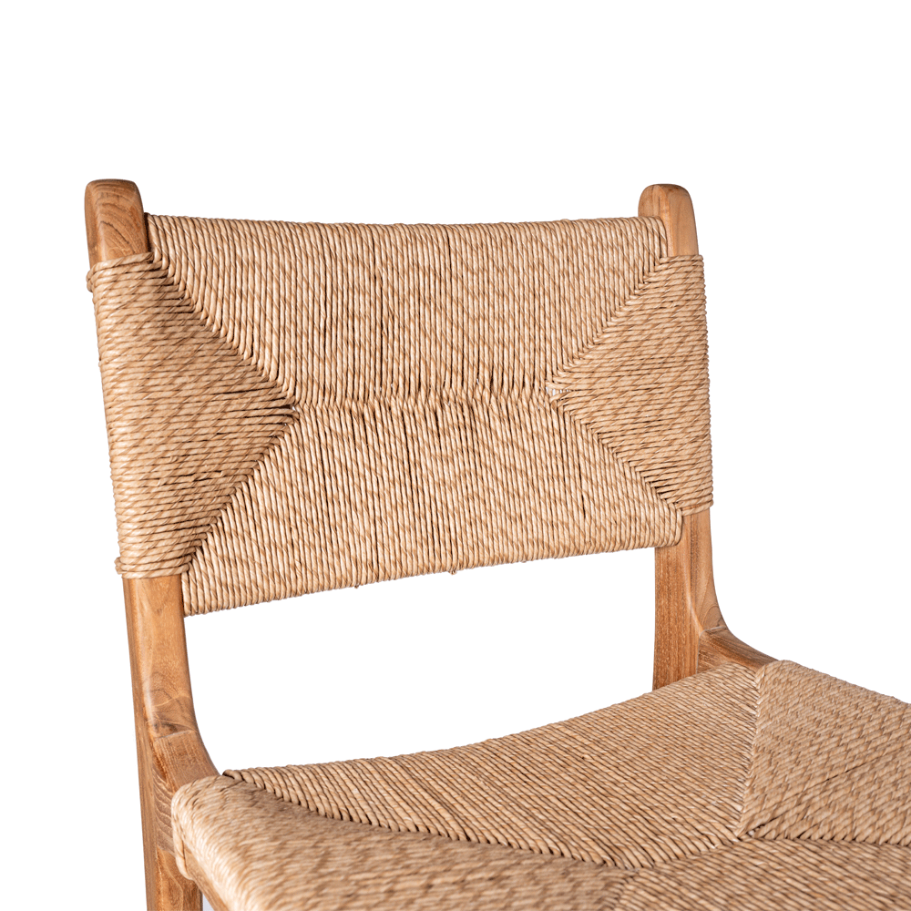 Teak and Rope Bar Stool