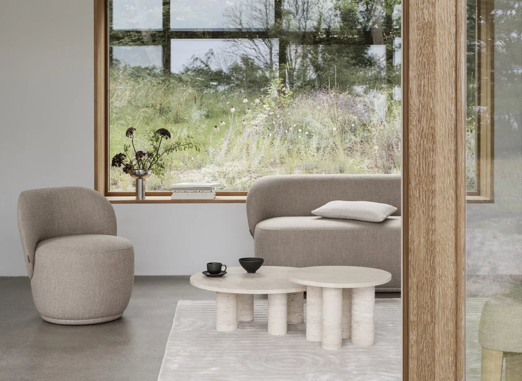 Coffee Table -VOLOS- Travertine Size L Round