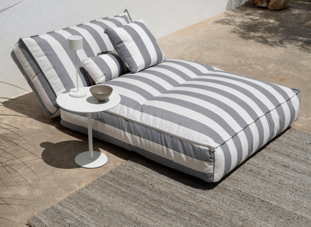 Outdoor Bed -STAY- colour Lily White/Elephant Skin - size 120 x 190 cm