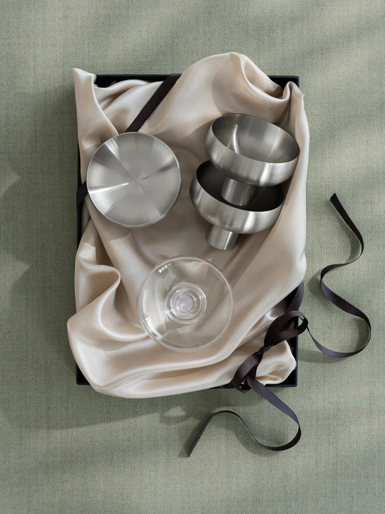 Set of 2 champagne bowls -KOYOI STEEL- colour Stainless Steel matt - size 90 ml