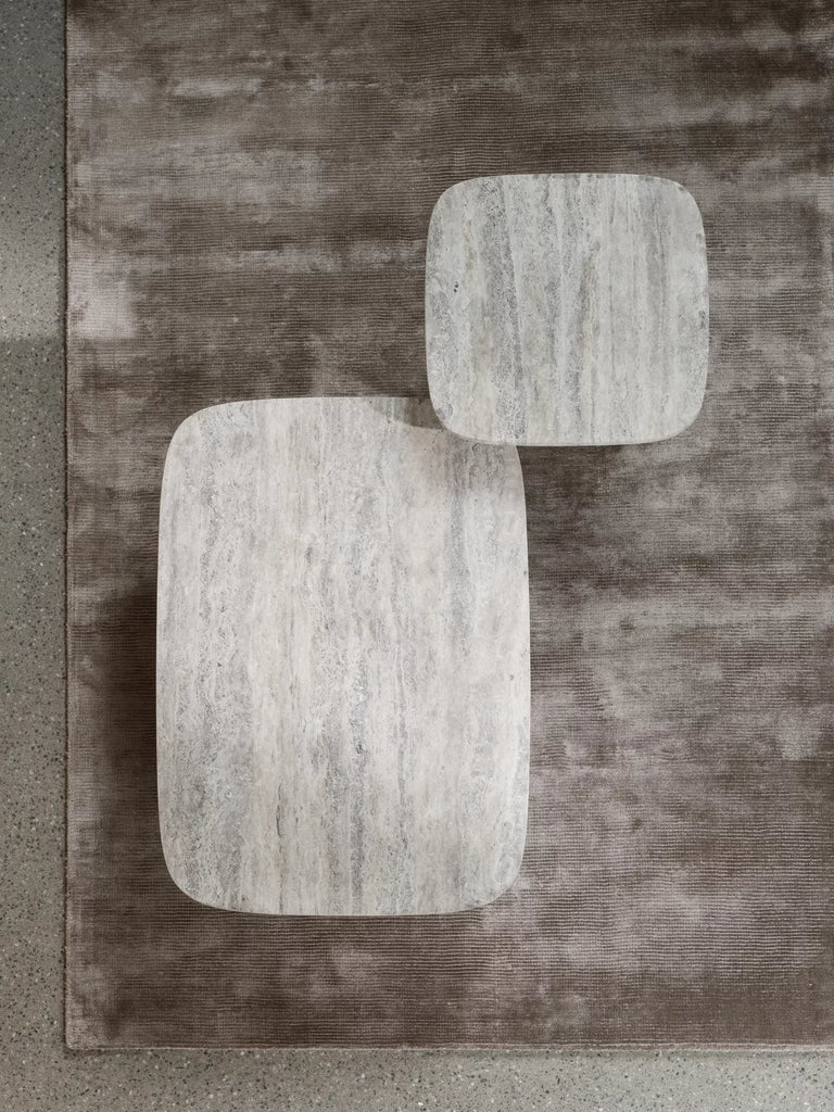 Coffee table -VOLOS- Color Travertine Silver Size L Rectangular