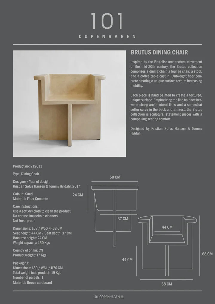 Brutus Dining Chair - Sand