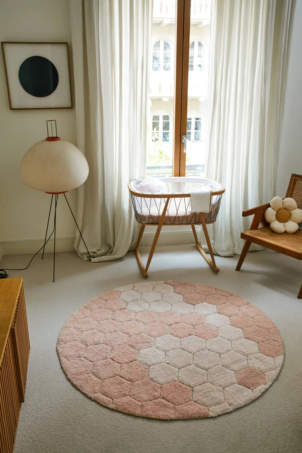 WASHABLE RUG ROUND HONEYCOMB Ø 140 cm