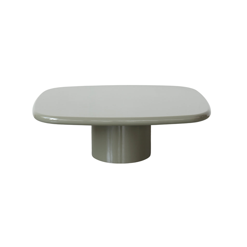 Coffee table Mouzon W90 cm x D70 cm x H30 - Shining Burnt olive - Round edge - StoneSkin