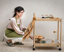 Carica l&#39;immagine nel visualizzatore di Gallery, BAMBOO WOODEN WAITRESS TROLLEY