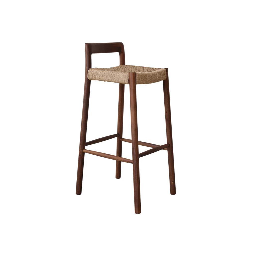 Chair Nulla - W41 D44 H79 - Acacia walnut - Latte paper rope - Seat height 65cm