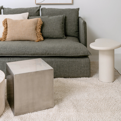 Coffee table Carentan W40 D40 H40 - Brushed steel