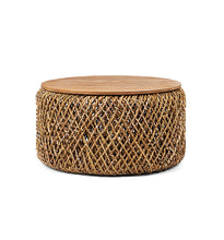 Charger l&#39;image dans la galerie, Abaca and teak coffee table