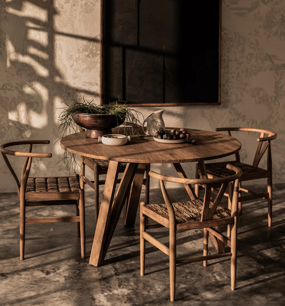 Teak and Abaca Dining Chair