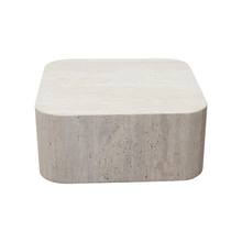 Load image into Gallery viewer, Coffee Table Alba - W80 D80 H35 - White Travertine - Round Edge