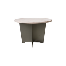 Load image into Gallery viewer, Coffee table Bonzac - 45 cm - Stainless steel - White Travertine - Unfilled