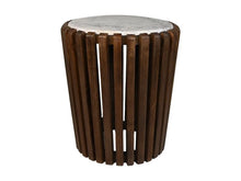 Cargar imagen en el visor de la galería, Coffee table round Mango Wood &amp; White Marble - ø45x50