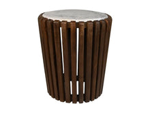 Charger l&#39;image dans la galerie, Coffee table round Mango Wood &amp; White Marble - ø45x50