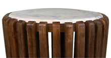 Laden Sie das Bild in den Galerie-Viewer, Coffee table round Mango Wood &amp; White Marble - ø45x50