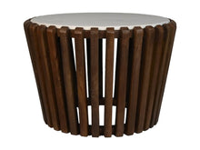 Cargar imagen en el visor de la galería, Coffee table round Mango Wood &amp; White Marble - ø60x60