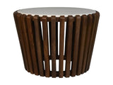 Coffee table round Mango Wood & White Marble - ø60x60