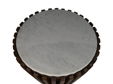 Carica l&#39;immagine nel visualizzatore di Gallery, Coffee table round Mango Wood &amp; White Marble - ø60x60