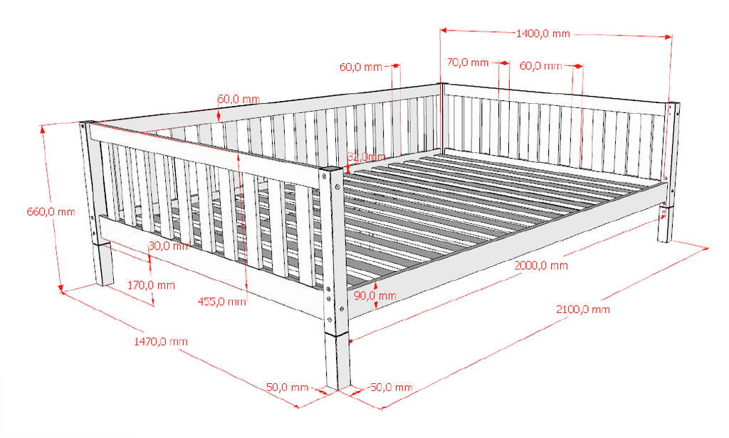 DALLAS house bed (140 x 200 cm)