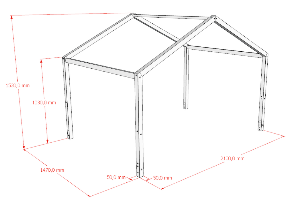 DALLAS house bed with storage (140 x 200 cm)