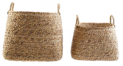 BASKET SET 2 REED 44X44X45 NATURAL BROWN