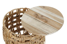 Load image into Gallery viewer, BASKET SET 2 REED WOOD 44X44X42,5 TOP NATURAL