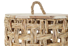 Load image into Gallery viewer, BASKET SET 2 REED WOOD 44X44X42,5 TOP NATURAL