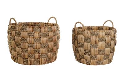 BASKET SET 2 FIBER SEAGRASS 43X43X39 NATURAL