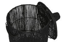 Load image into Gallery viewer, BASKET SET 2 JUTE METAL 40X40X52 WITH LID BLACK