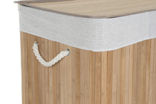 Load image into Gallery viewer, LAUNDRY BASKET BAMBOO 60X40X60 140L 3 COMPARTIMENT