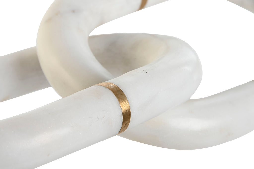 DECORATION MARBLE 13X13X28 CHAIN NATURAL WHITE