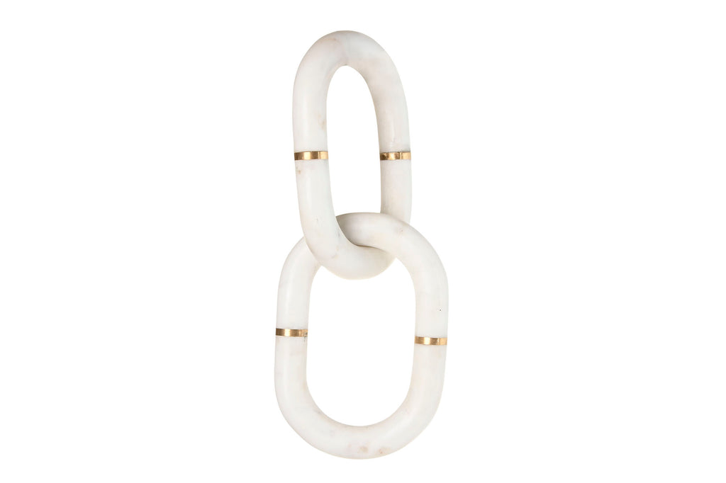 DECORATION MARBLE 13X13X28 CHAIN NATURAL WHITE