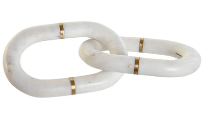 DECORATION MARBLE 13X13X28 CHAIN NATURAL WHITE
