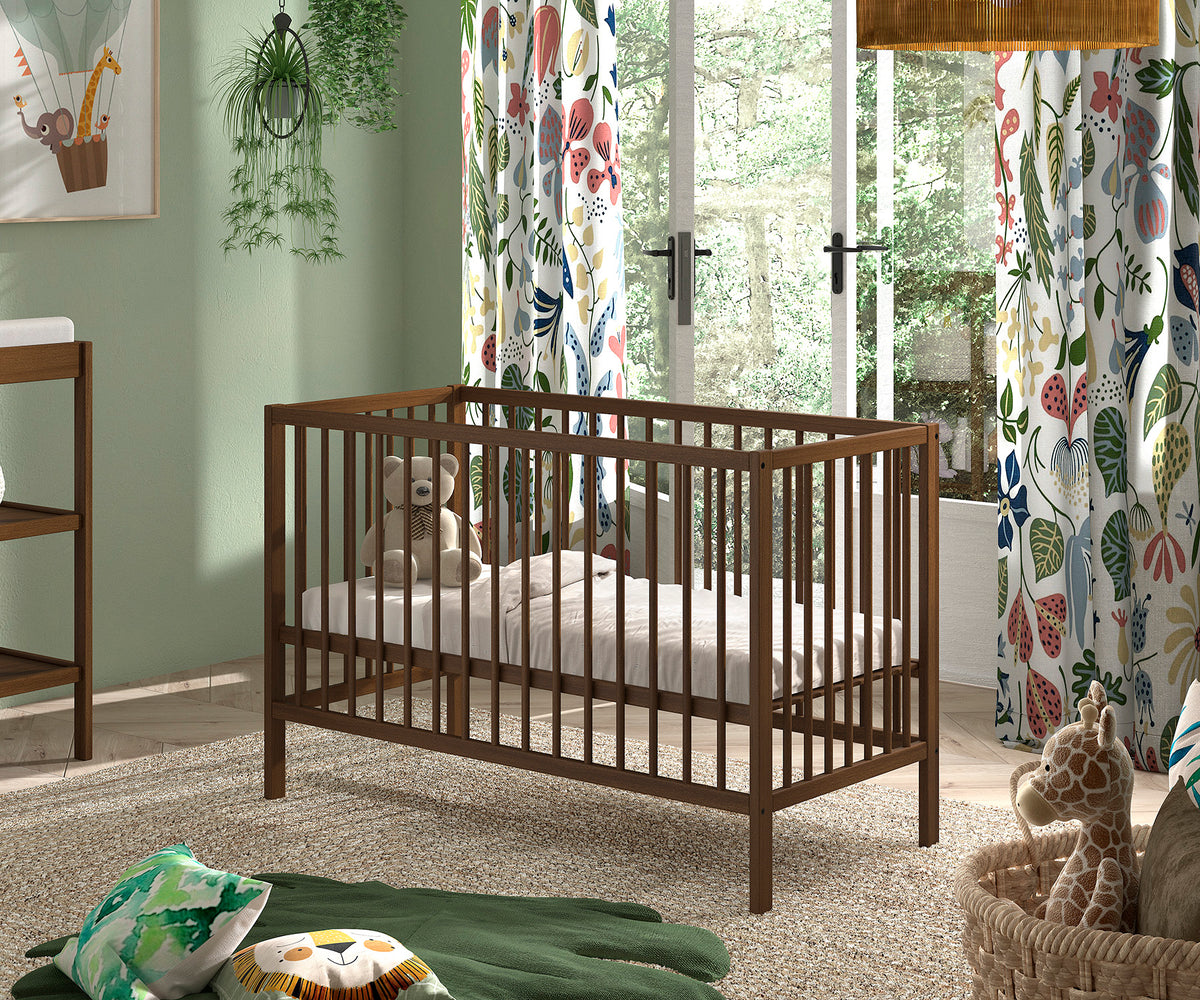 BABY BED 60 X 120 CM WALNUT