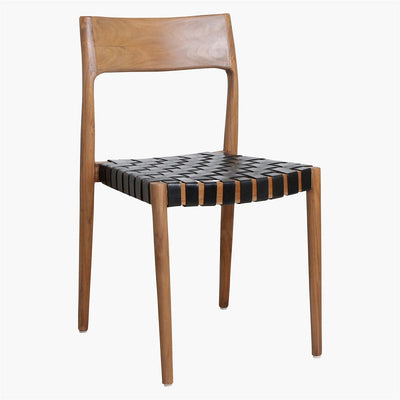 Dining chair black leather