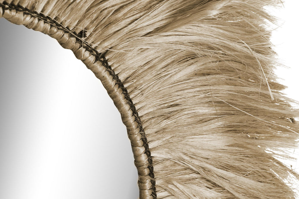 MIRROR JUTE GLASS 64X3X64 NATURAL